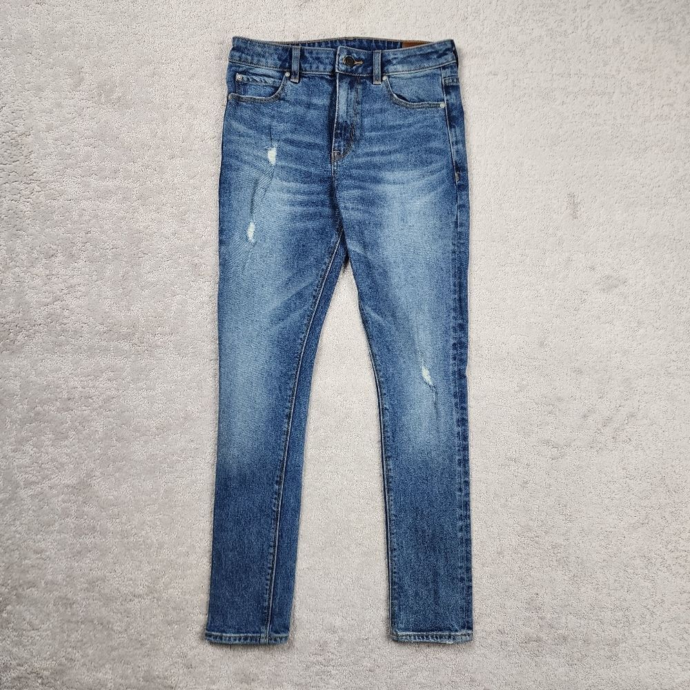 ASOS fit to waist jeans skinny distressed Whiskered Sanding womens Size 30